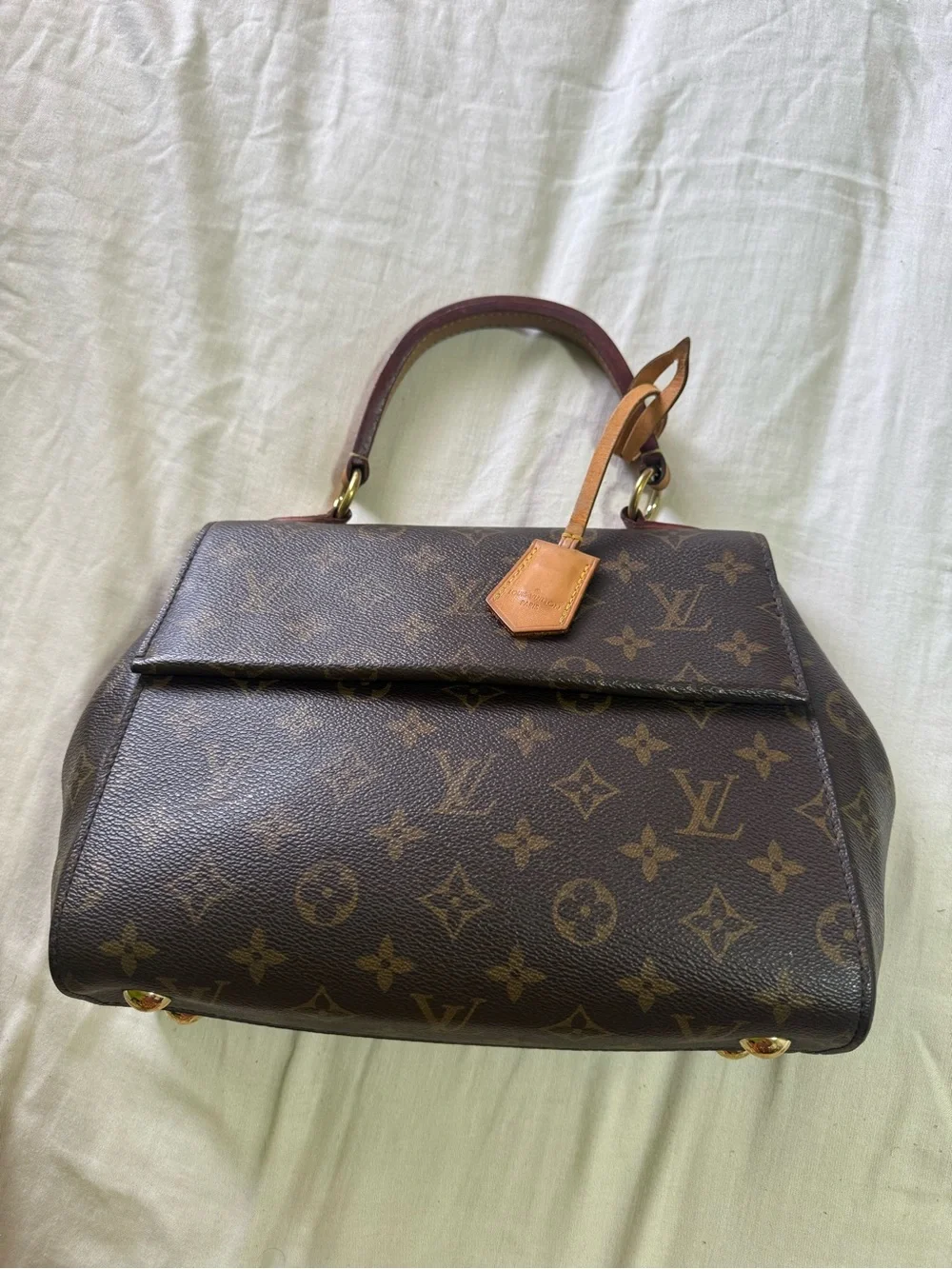 LOUIS VUITTON Monogram Canvas Cluny BB Bordeaux/Fuchsia Bag